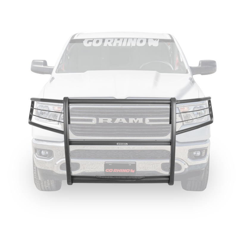 Ram 1500 Grille Guard - Front - Go Rhino - 3100 Series StepGuard - Textured Black - `19-`24